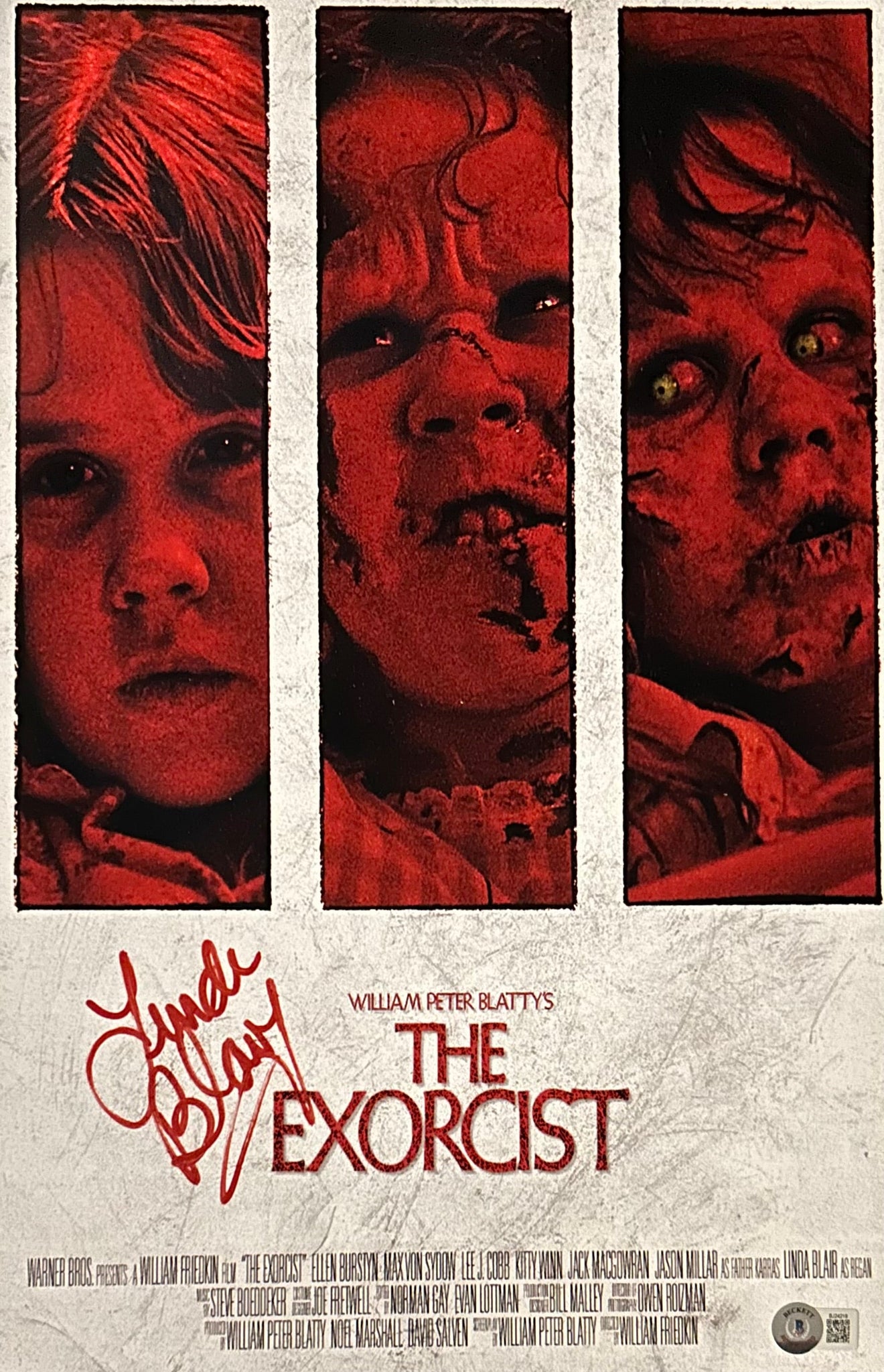 Linda Blair Signed The Exorcist 11x17 Poster (Beckett)