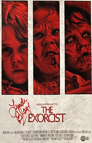 Linda Blair Signed The Exorcist 11x17 Poster (Beckett)