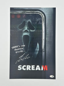 Liana Liberato Signed And Quoted "There's The Fucking Killer" 11x17 "Scream VI" Poster (JSA Witnessed)