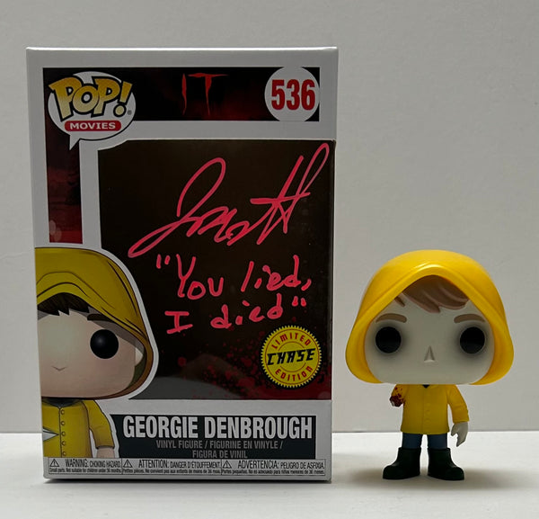 Jackson Robert Scott Signed "Georgie" Chase Funko Inscribed "You Lied, I Died" (Beckett COA)