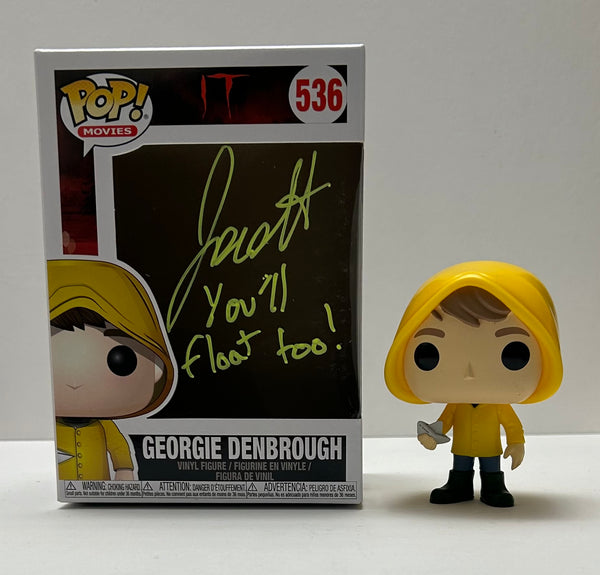 Jackson Robert Scott Signed "Georgie" Funko Inscribed "You'll Float Too" (Beckett COA)