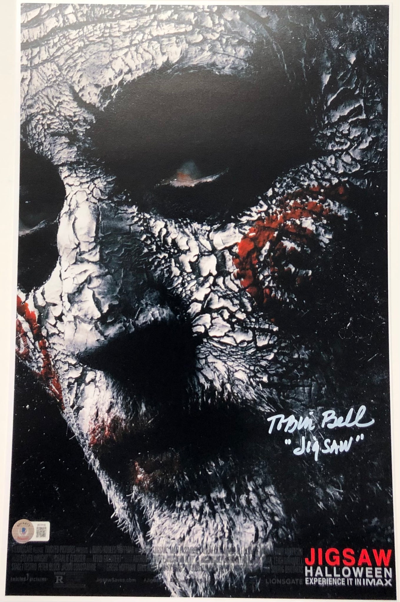 Tobin Bell Signed Jigsaw 11x17 Poster Inscribed "Jigsaw" (Beckett Witnessed COA)