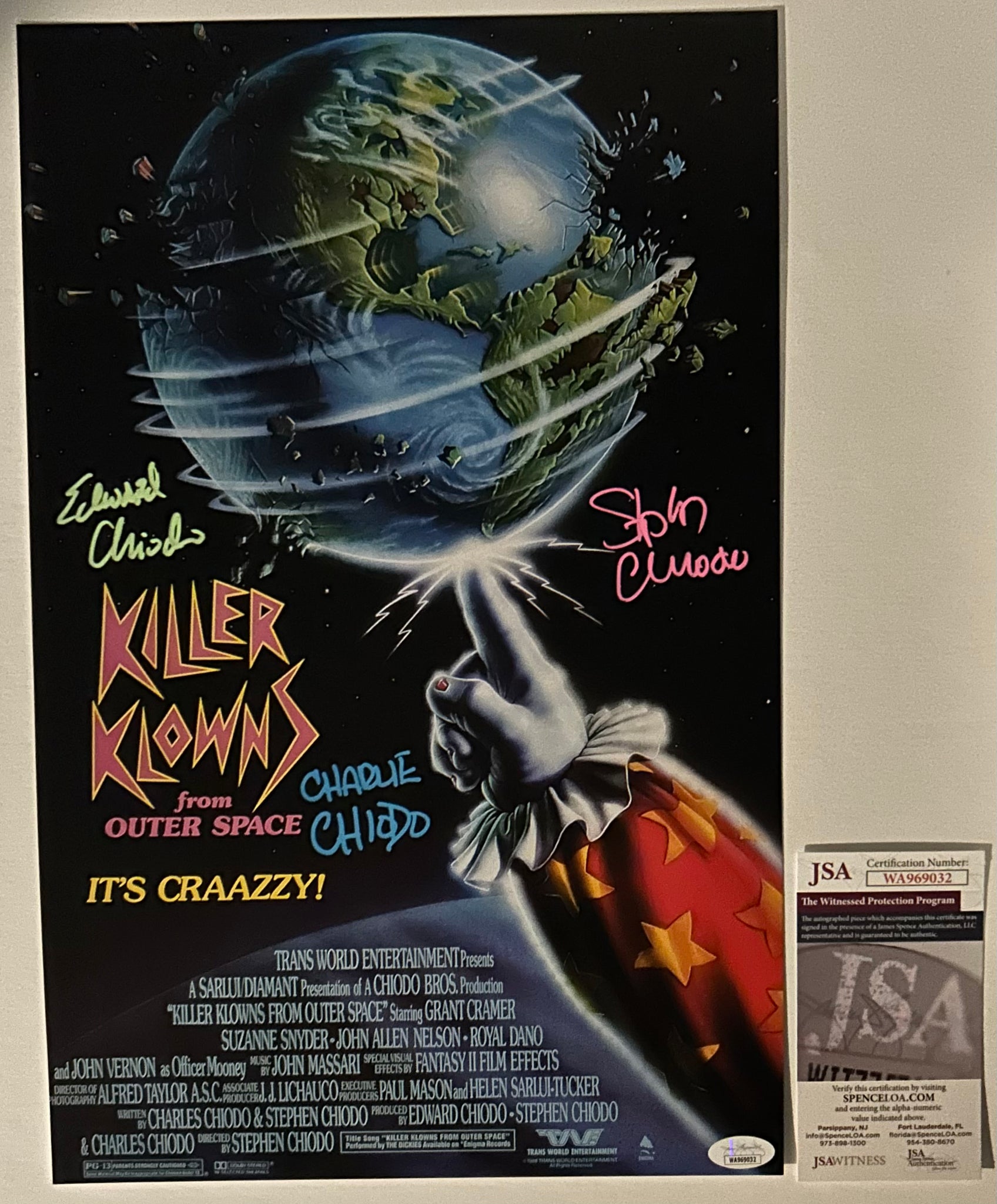 Chiodo Bros Signed Killer Klowns From Outer Space Poster