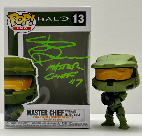 Steve Downes Signed "Halo" Master Chief Funko POP! Inscribed "Master Chief 117" (JSA Witnessed COA)