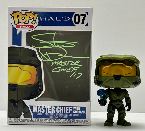 Steve Downes Signed "Halo" Master Chief Funko POP! Inscribed "Master Chief 117" (JSA Witnessed COA)