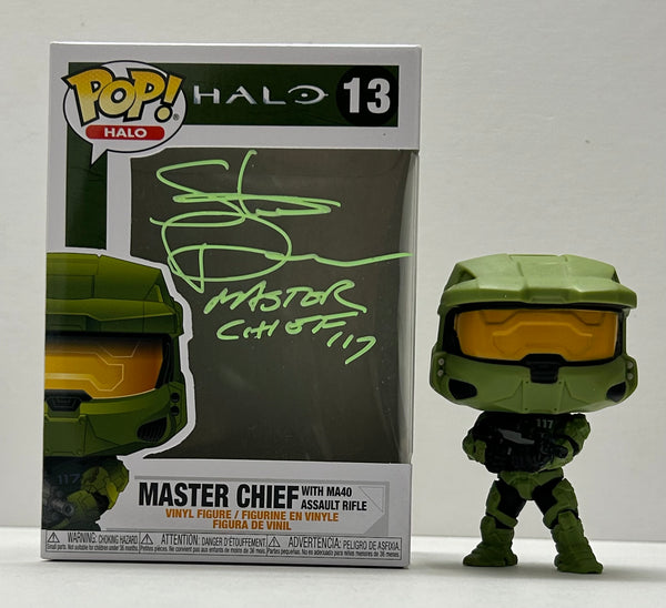 Steve Downes Signed "Halo" Master Chief Funko POP! Inscribed "Master Chief 117" (JSA Witnessed COA)