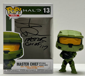 Steve Downes Signed "Halo" Master Chief Funko POP! Inscribed "Master Chief 117" (JSA Witnessed COA)