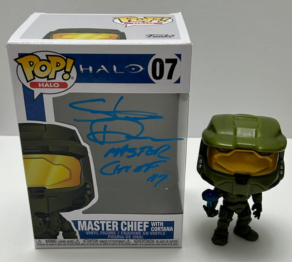 Steve Downes Signed "Halo" Master Chief Funko POP! Inscribed "Master Chief 117" (JSA Witnessed COA)