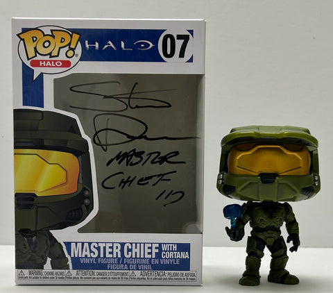 Steve Downes Signed "Halo" Master Chief Funko POP! Inscribed "Master Chief 117" (JSA Witnessed COA)