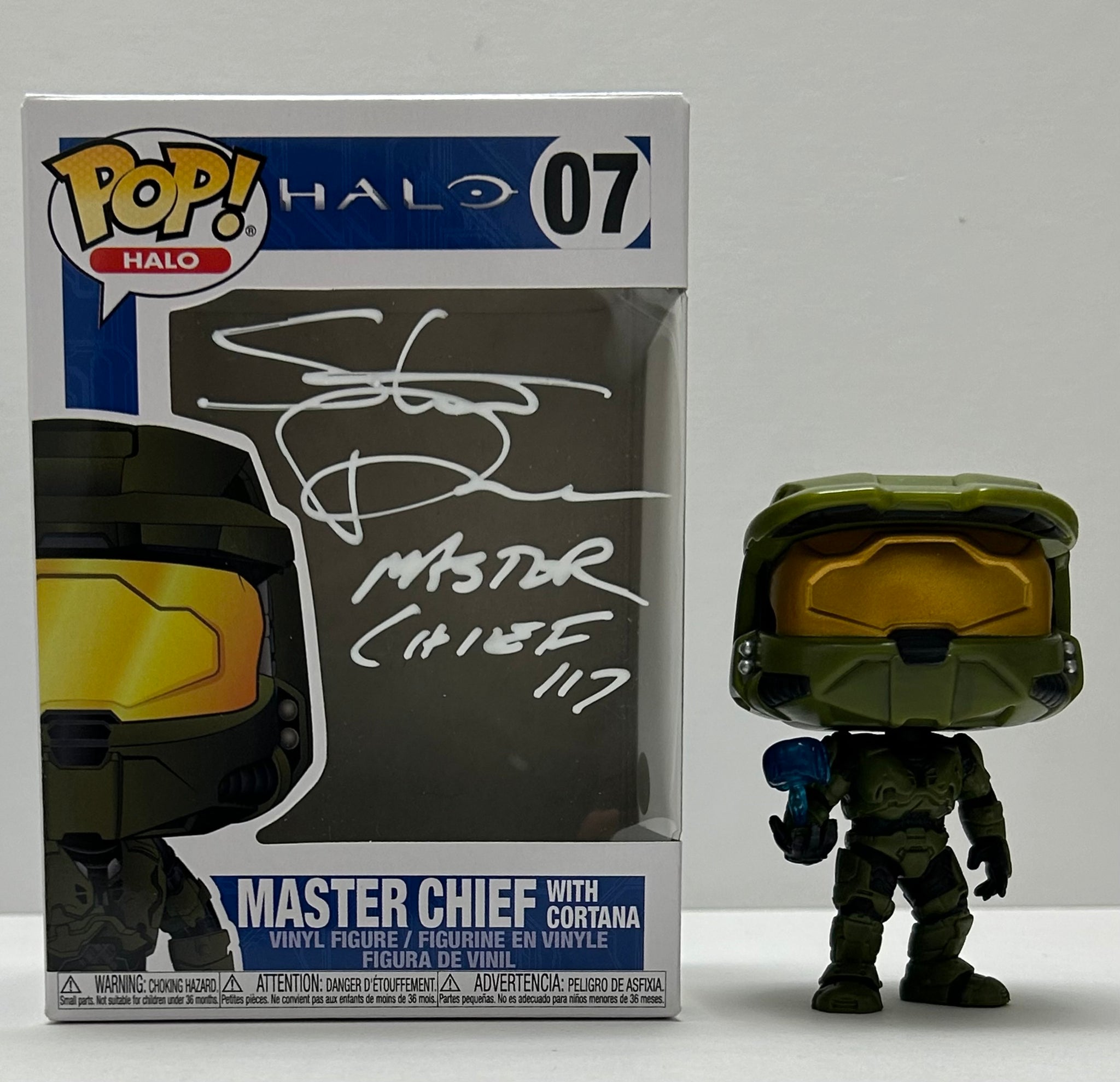 Steve Downes Signed "Halo" Master Chief Funko POP! Inscribed "Master Chief 117" (JSA Witnessed COA)