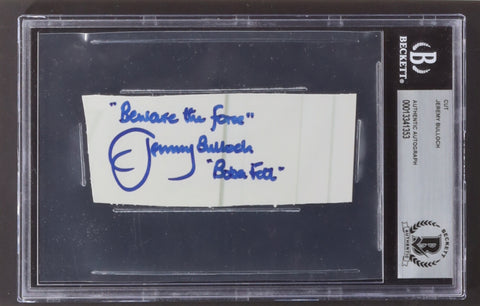 Jeremy Bulloch Signed Cut Inscribed "Beware the Force" & "Boba Fett" (BAS)